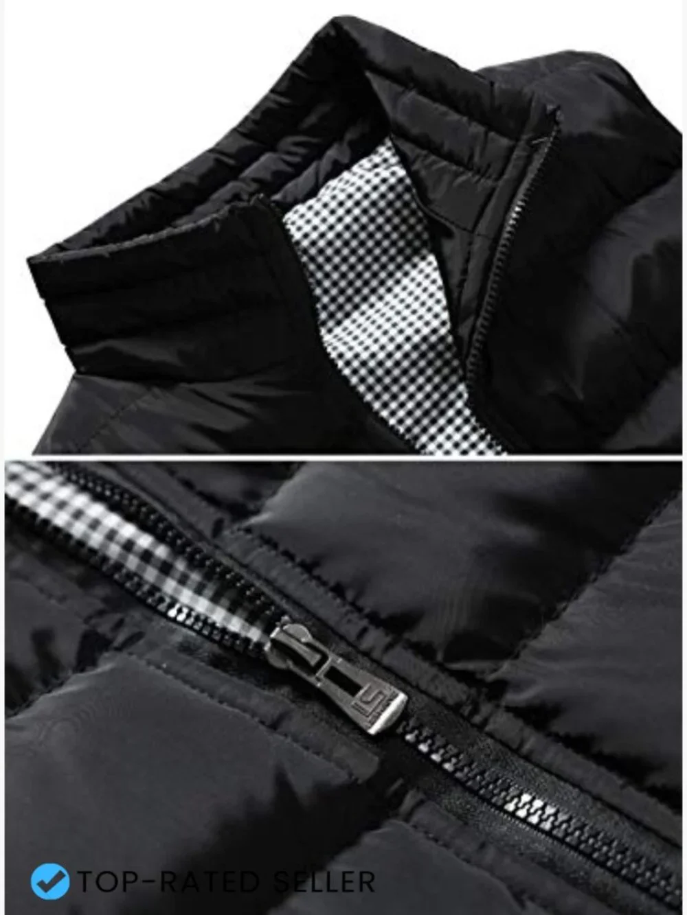 Men's Quilted Padded Vest Sleeveless Lightweight Insulated Windproof Outdoor